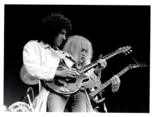 Queen Brian May Vim Fuego Bad News Playing Guitarst Original 7x9 Photo Stamped 