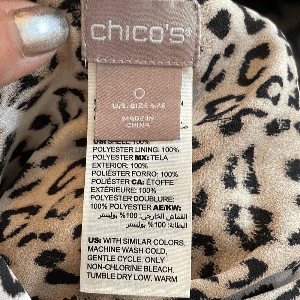 Chico’s leopard print split front double layer th… - image 10