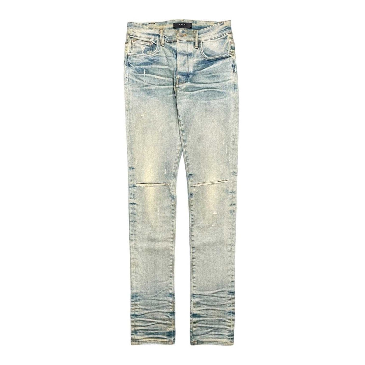 【COLOR iN ID】Dirty White Denim Amiri Stack Jeans Dirty Indigo | eBay