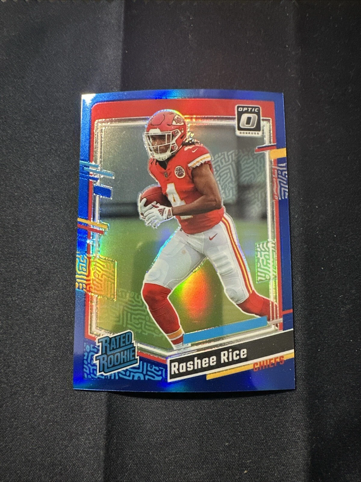 2023 Panini Donruss Optic - Rated Rookie Blue Prizm #257 Rashee Rice /199 (RC)