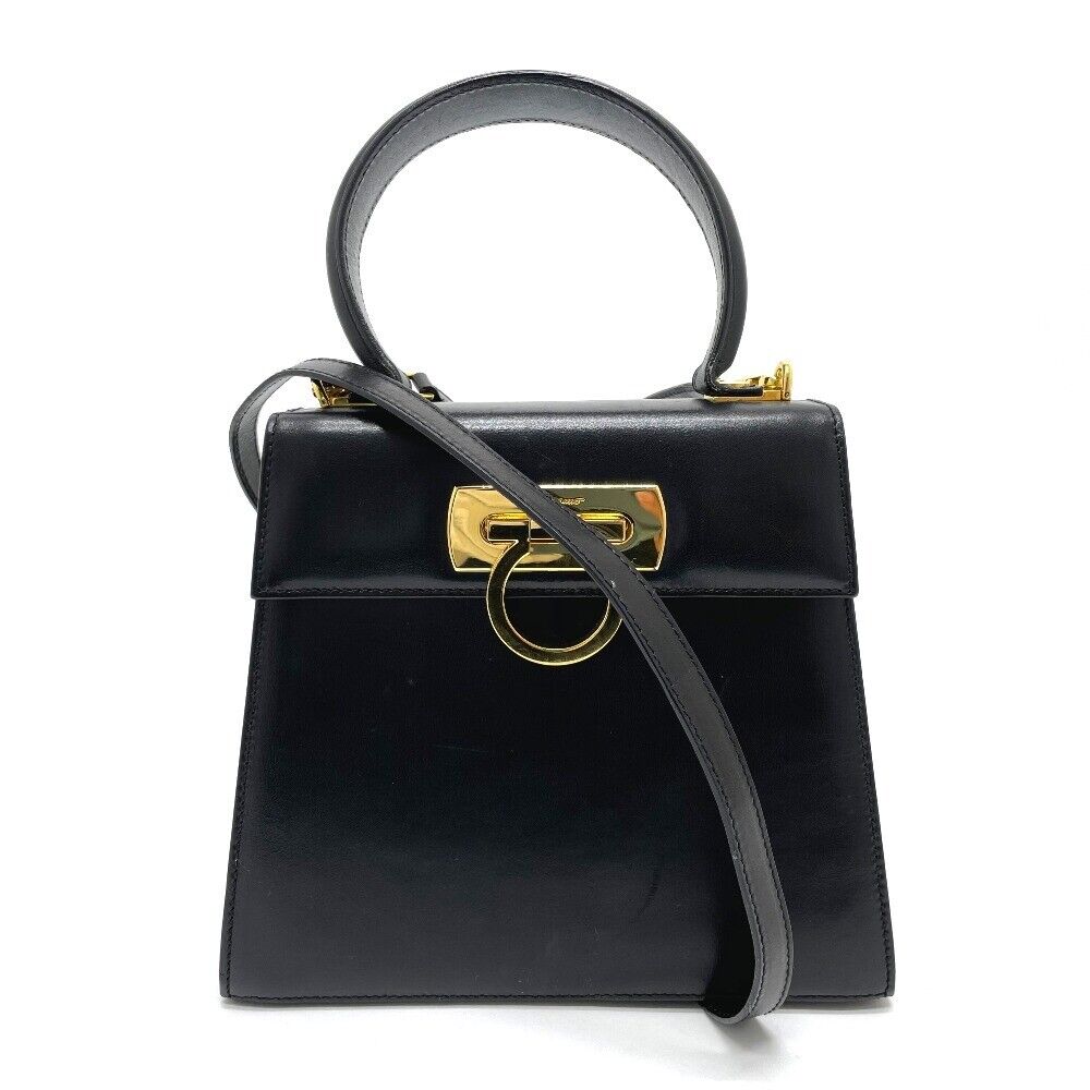 SALVATORE FERRAGAMO BX-212193 Gancini Square type 2WAY Hand SALVATORE FERRAGAMO BX-212193 Gancini Square type 2WAY Hand