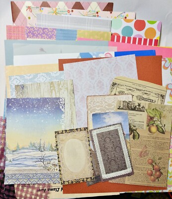 100+ Variety Paper Pack Junk Journal Supplies Mixed Lot Scrapbook Textures Color