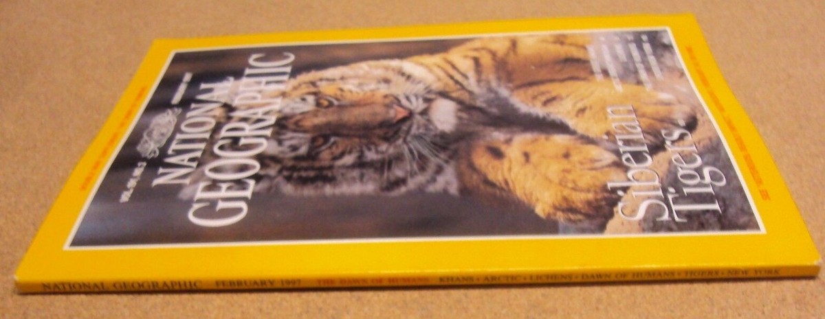National Geographic Magazine February 1997 Dawn of Humans Tiger