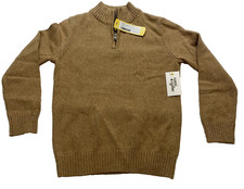 RUMI  RYDER BOY'S THE CLASSIC QUARTER IP MOCK NECK SWEATER KHAKI SMALL 6-7 
