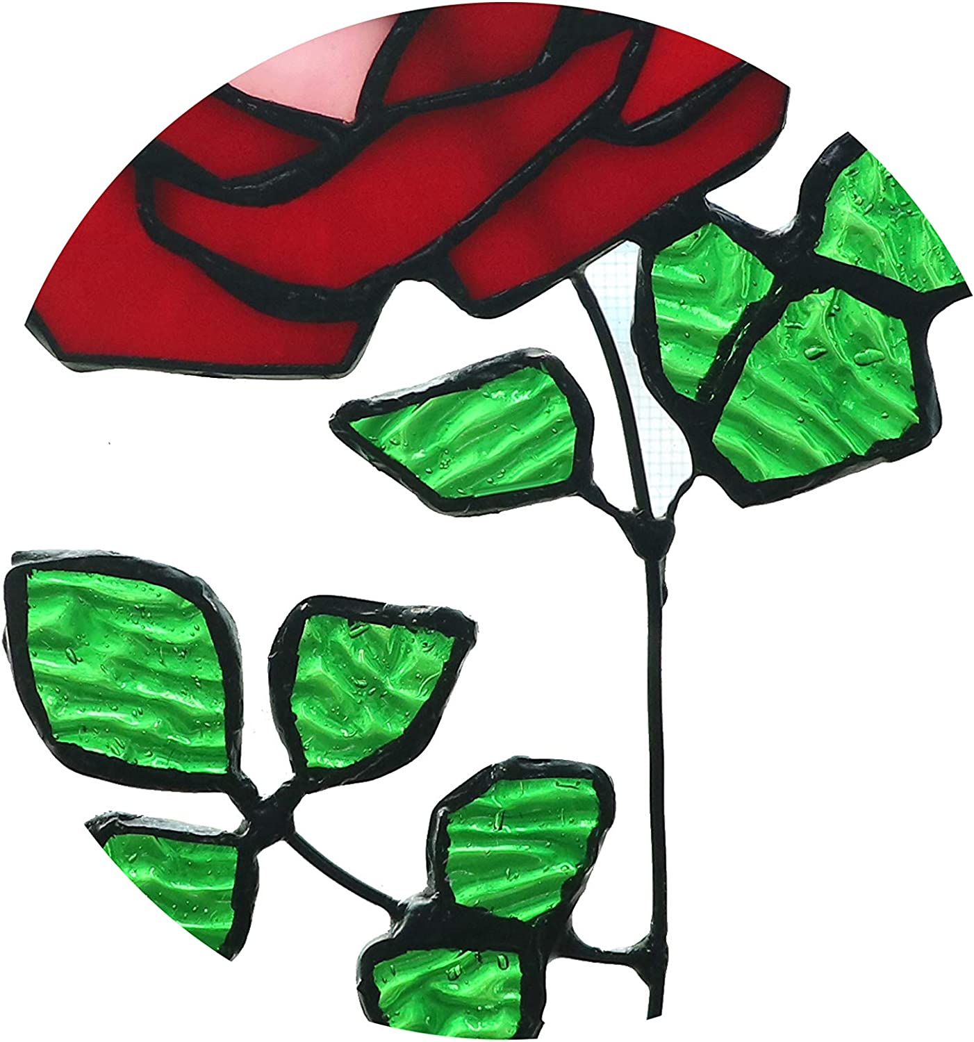 Rose Stained Glass Flower Suncatchers Window Hanging Ornament eBay