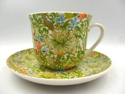 ABBEYDALE COLLECTION Gift Boxed Jumbo cup and saucer In William Morris Golden Lily design.