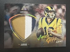 Jared Goff 2018 Panini Luminance Jumbo 3-Color Jersey Patch Gold /49