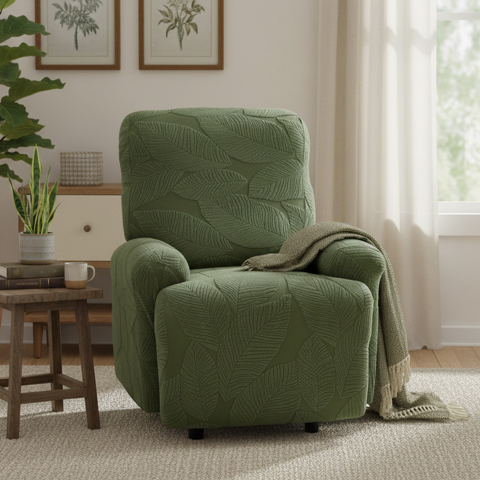 1/2/3 Seater Recliner Sofa Cover Stretch Non-Slip Couch Protector With Armrest