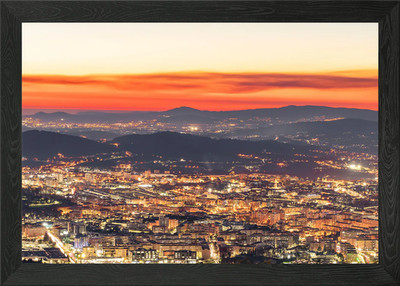 Panorama Übersicht Braga gerahmtes Wandbild Poster Leinwanddruck Bild