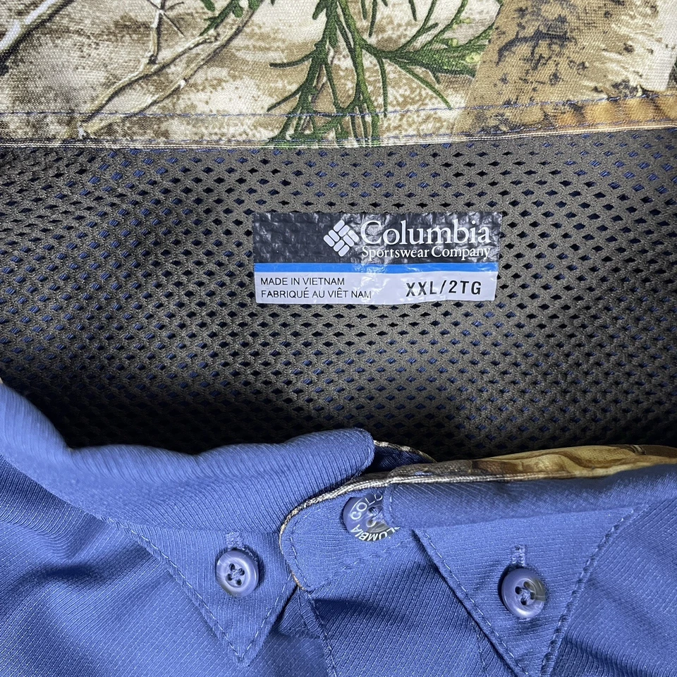 Columbia PHG Shirt Hunting Fishing Mens XXL Blue Vented SS UPF Sun Protection - Image 4 of 4