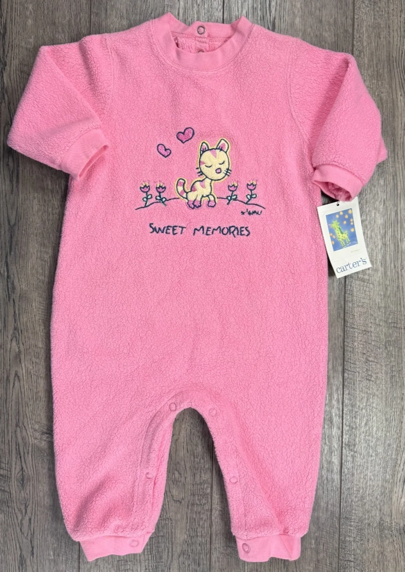 Baby Girl Clothes New Vintage Carter's 6-9 Month Sweet Memories EMU Cat Outfit