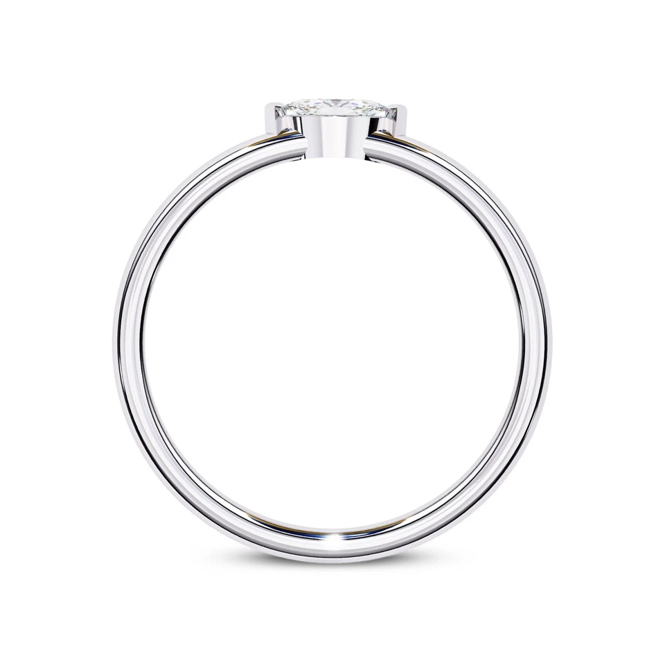 0.1 Ctw Lab Grown Diamond Solitaire Stackable Engagement Ring 925 Or 10K Gold - Image 4 of 4