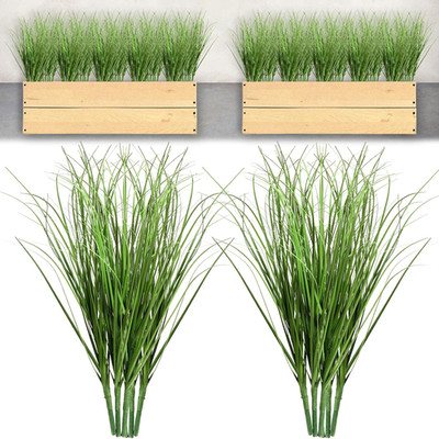 10 PCS Artificial Plants Onion Grass, Faux Shrubs Wheat Grass Greenery Stems Oni