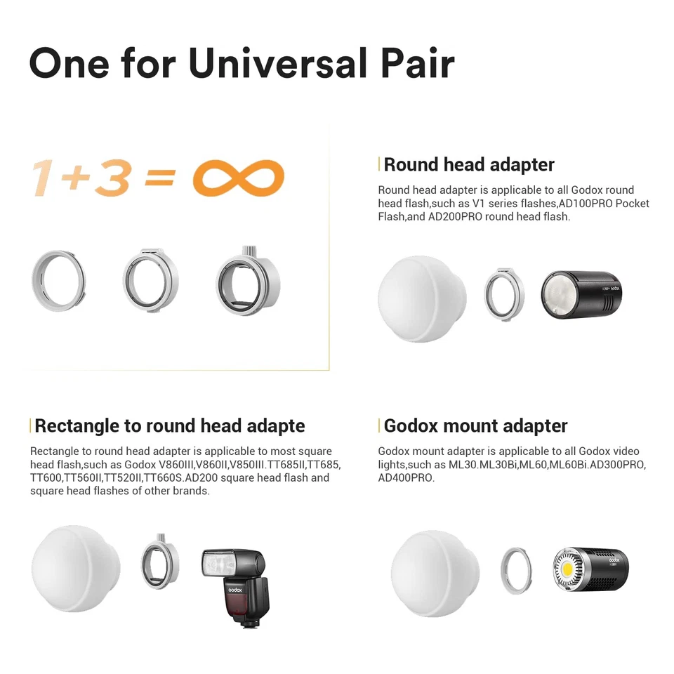 ML-CD15 Diffusor Dome mit 3 Adaptern Faltbares Silikonmaterial Blitzlichtdiff... - Bild 3 von 4