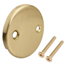 Champagne Bronze Overflow Plate & Screws Drain Kit for Delta Tub, Brushed Finish