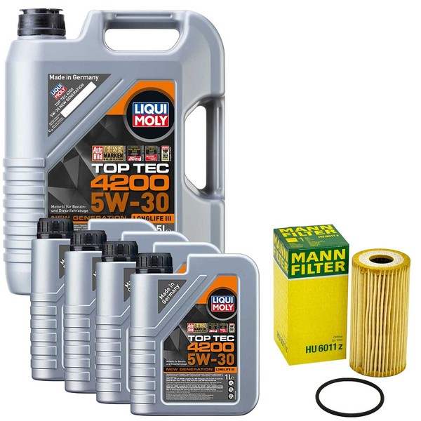 MotoröL Set 4200 5W-30 Liqui Moly 9 Liter + ÖLfilter FüR Opel Movano B 2.3 Cdti-image