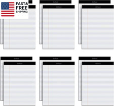 8.5 X 11 Inch Legal Pads, 12 Pack, Wide Ruled on Both Sides, White Lined Paper