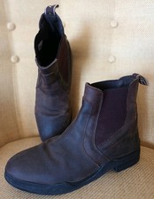 BOTTE À ENFILER HY IMPERMÉABLE EN CUIR MARRON CIRÉ JODHPUR TRAVAIL DE COUR À CHEVAL 8