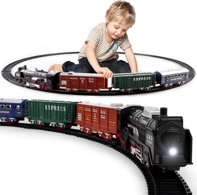 Train Set Toy for Kids Locomotive Engine Battery Powered Railway XT-12 deAO
