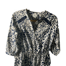 Isani For Target Women?s Print Blouse Blue and White Size XS NWT
