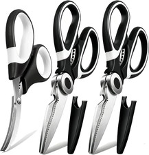 Kitchen Scissors All Purpose 3 Pack - Heavy Duty Stainless Steel Cooking Shears