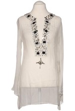 SHIVA DIVA Bluse Damen Oberteil Hemd Hemdbluse Gr. M Seide Cremeweiß #1qvsuay