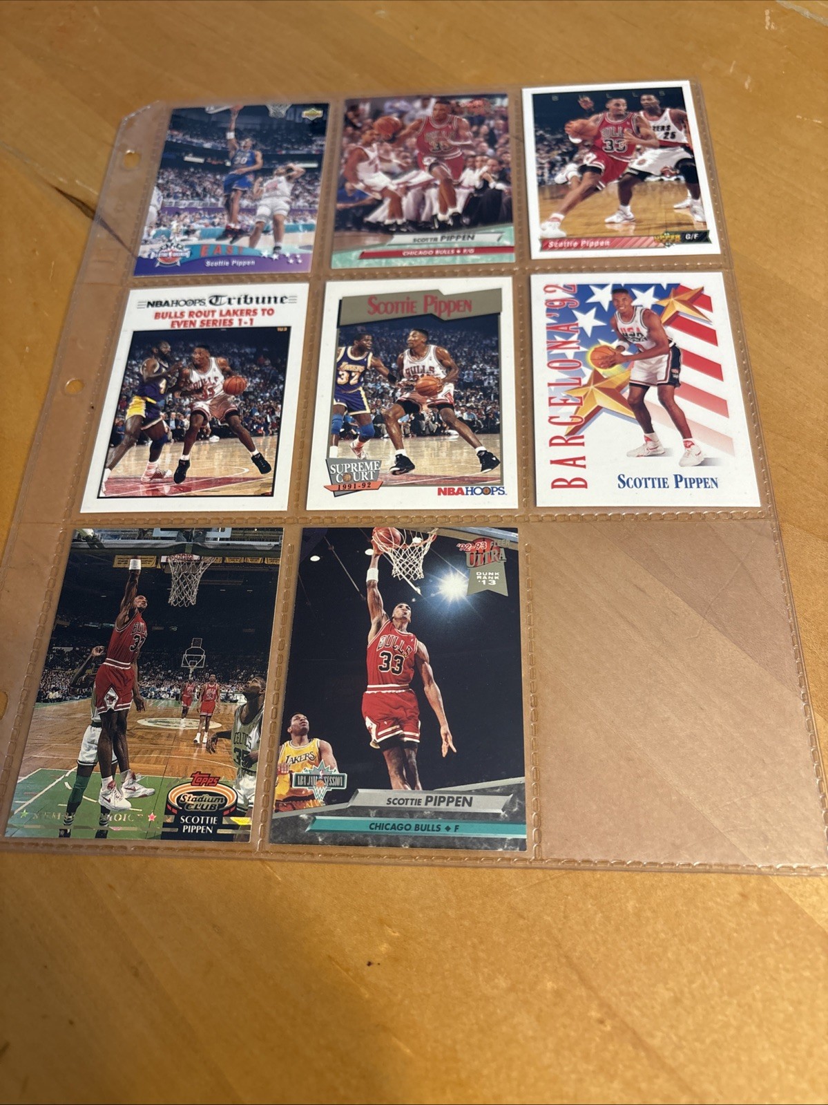 Scottie Pippen 7 card lot HOF Chicago Bulls