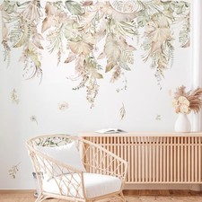 Large Boho Hanging Leaves Wall Decals Palm Leaf Plants Wall Stickers Bedroom