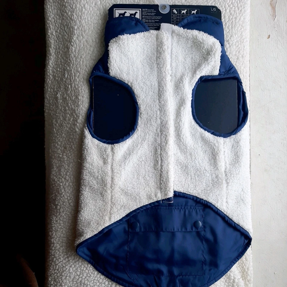 Nautica Pet Large Reversible Dog Vest Navy and Cream. - Image 2 of 4