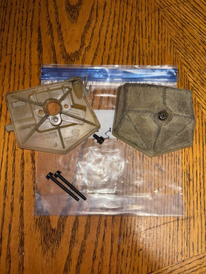 #ad HUSQVARNA 51 55 CAIR FILTER MOUNT BASE BOLTS SCREWS amp; FILTER OEM FREE SHIP A $20.50