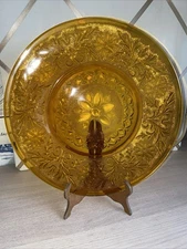 Vintage Indiana Glass Tiara Golden Amber Dinner Plate 10.25in.
