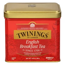 Twinings English Breakfast Loose Tea Tins, 7.05 Ounce Tins Pack of 6