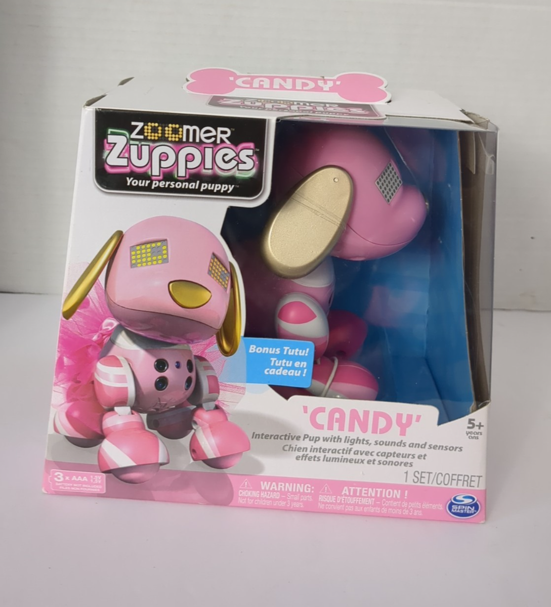 Zoomer Zuppies Robot Smart Puppy Dog Candy Lights Sounds Games