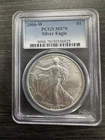 2006 W PCGS MS70 AMERICAN SILVER EAGLE  Old Blue Holder -D25
