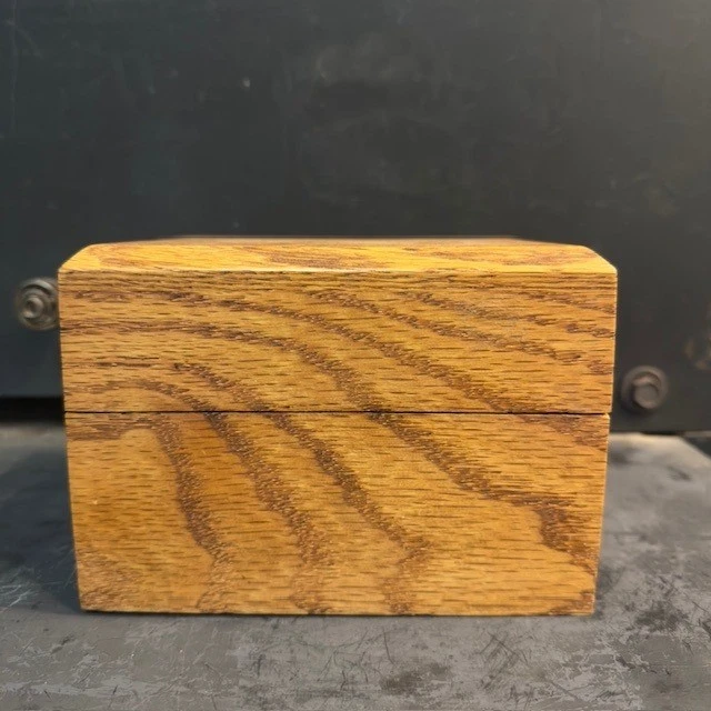 Solid Wood Keepsake Recipe Box Hinged Lid Storage Organizer Rustic FarmDecor - Image 2 of 4