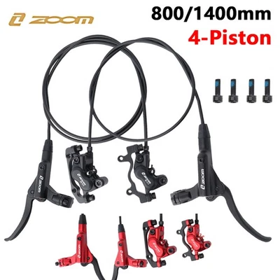 ZOOM Mountain Bike Hydraulic Disc Brakes Set 4-Piston MTB Front/Rear 800/1400mm - Image 1 of 4