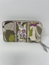 Vera Bradley Quilted Zip Around Wallet Wristlet Floral Cotton Retired Pattern