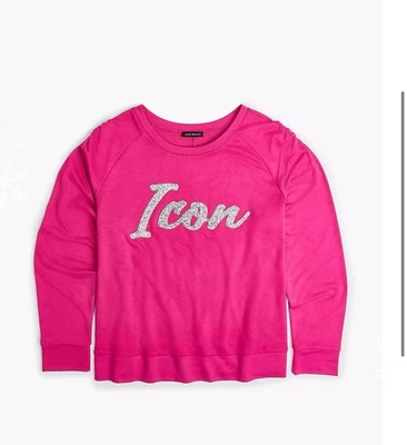 Classic Crew-Neck Icon Graphic Sweatshirt Lane Bryant 2small Stain - Image 1 of 4