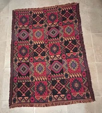 Goodwin Weavers Southwest Throw Blanket Aztec Vtg Fringe Abstract Geometric