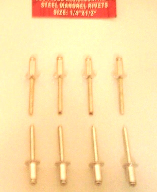 Aluminum Pop Rivet with Steel Mandrel 1/4" x 1/2" USPS Shipping 50 Piece Set New