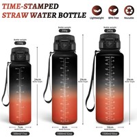 Wasserflasche 500ML Honeyholly, Auslaufsicher, Mit Zeitmarkierung, Sportflasche