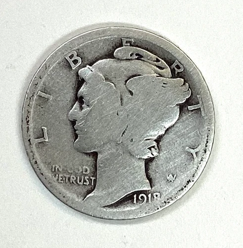1918 Mercury Dime - Free Shipping