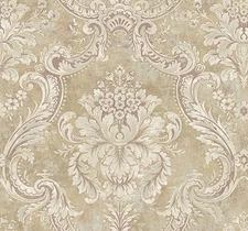 Large Framed Damask Wallpaper Villa Toscana By Wallquest LB30019