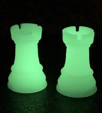 Glow In The Dark Rook Lanyard Bead, Knot Bead, End Bead, EDC, 2 Pack, Chess