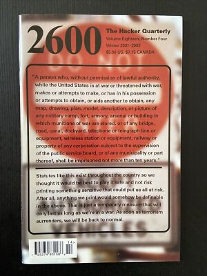 2600 The Hacker Quarterly Magazine Volume 18 Number 4 Winter 2001-2002