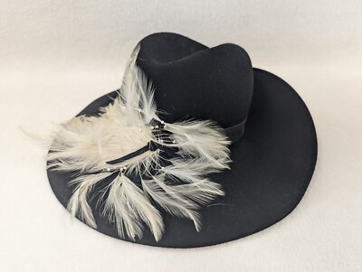 Vtg Fedora Hat Black 100% Wool Lancaster USA WPL 4384 Womens  display picture 1