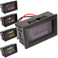 12V ACID Lead Battery Capacity Indicator Charge Level LED Tester Red Voltmeter F