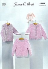 James Brett Baby Knitting Pattern Chunky Kids Sweater & Cardigans JB888