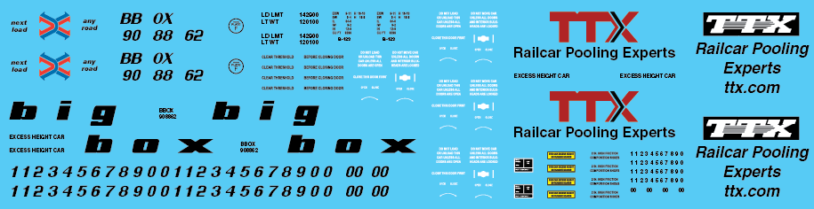 N Scale - Railbox Autoparts Box Car Big Box 2000s Decals