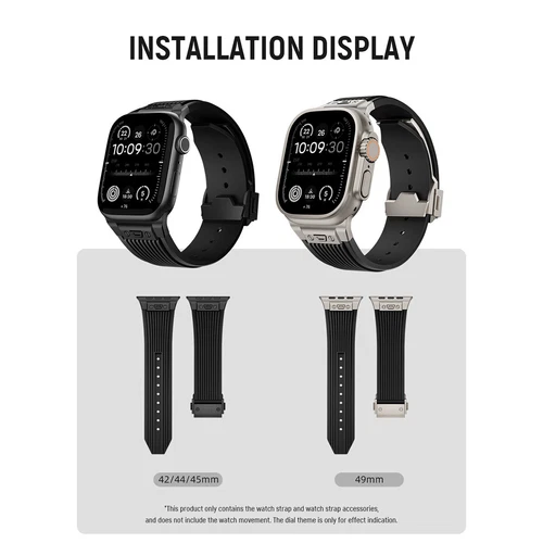 Soft silicone sports strap suitable for Apple Watch Ultra 2 49mm series 9 8 7 6 - Picture 3 of 42